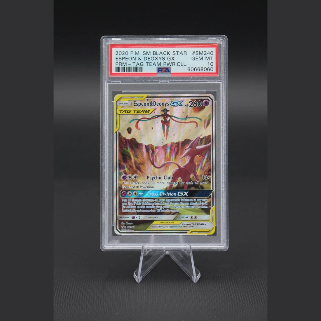 Espeon & Deoxys GX · SM Black Star Promo · SM240 · Englisch · PSA 10 - Bild 1