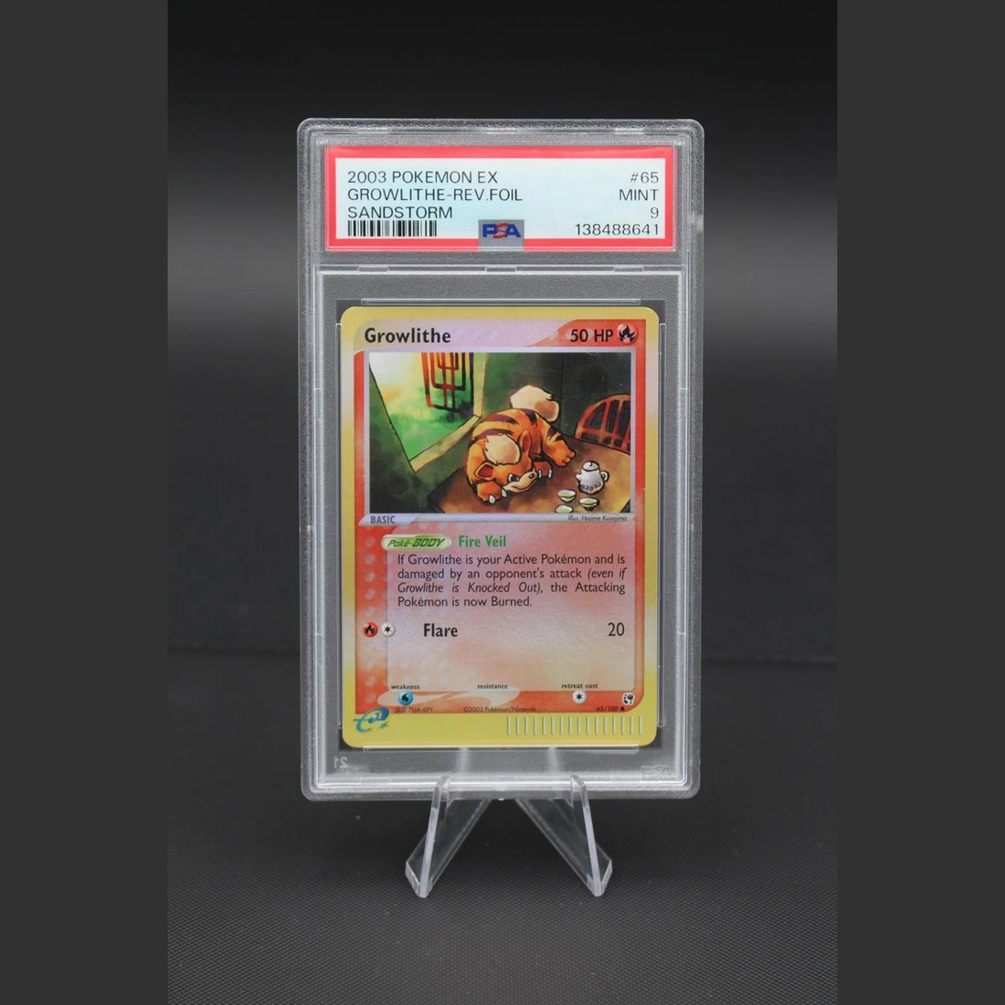 Growlithe · Sandstorm · 65/100 · Englisch · PSA 9 - Bild 1