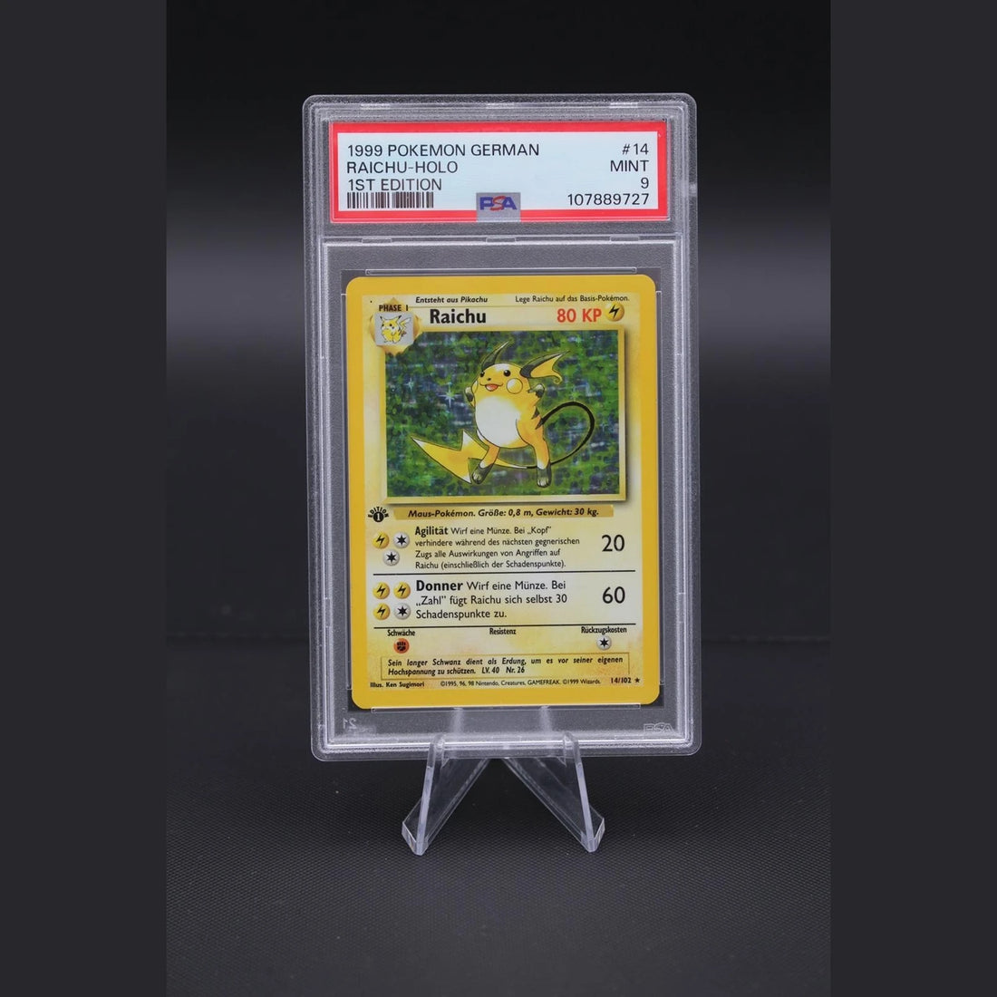 Raichu · Basis · 14/102 · Deutsch · PSA 9 - Bild 1