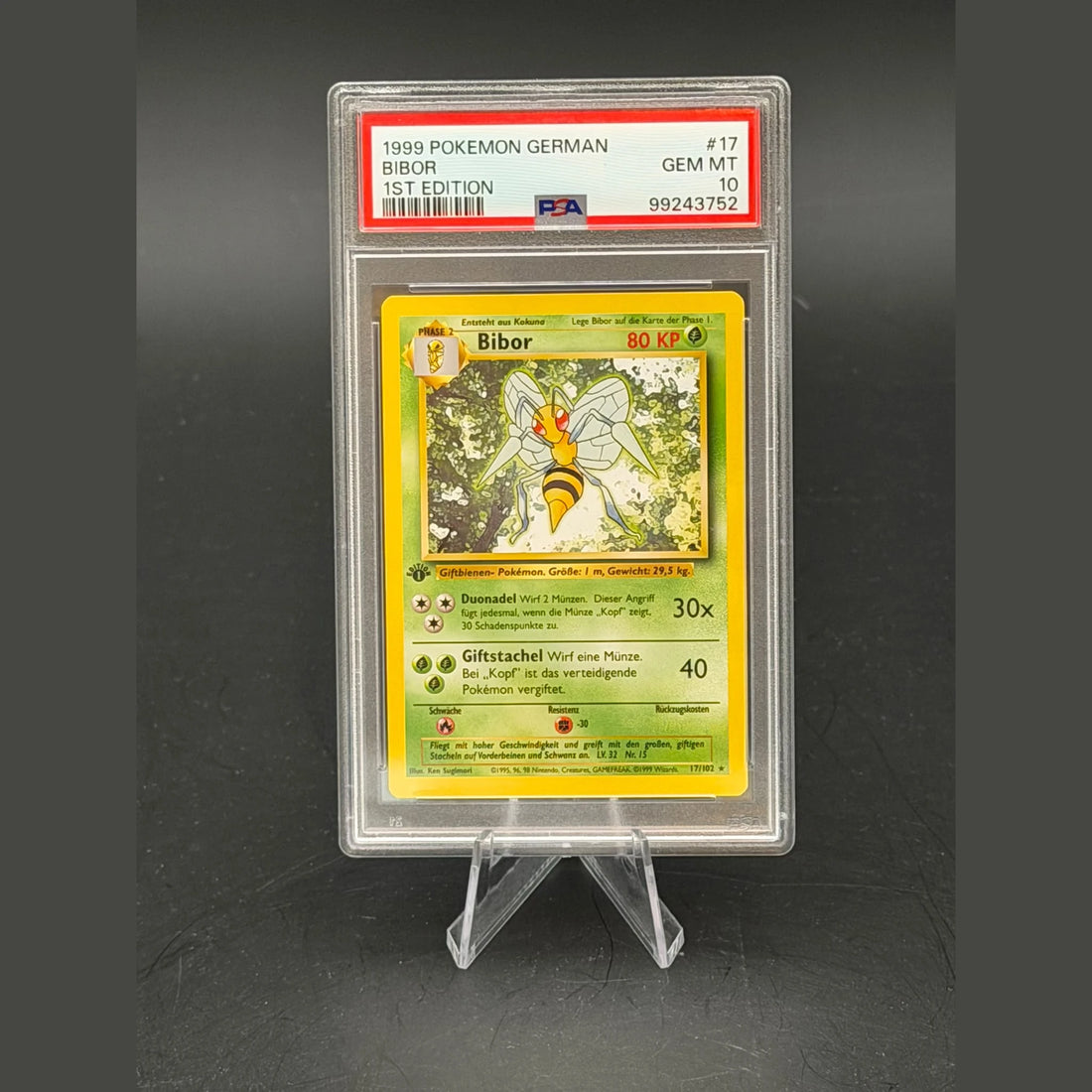 Bibor Holo · Base Set 1st Edition · 17/102 · Deutsch · PSA 10 - Bild 1