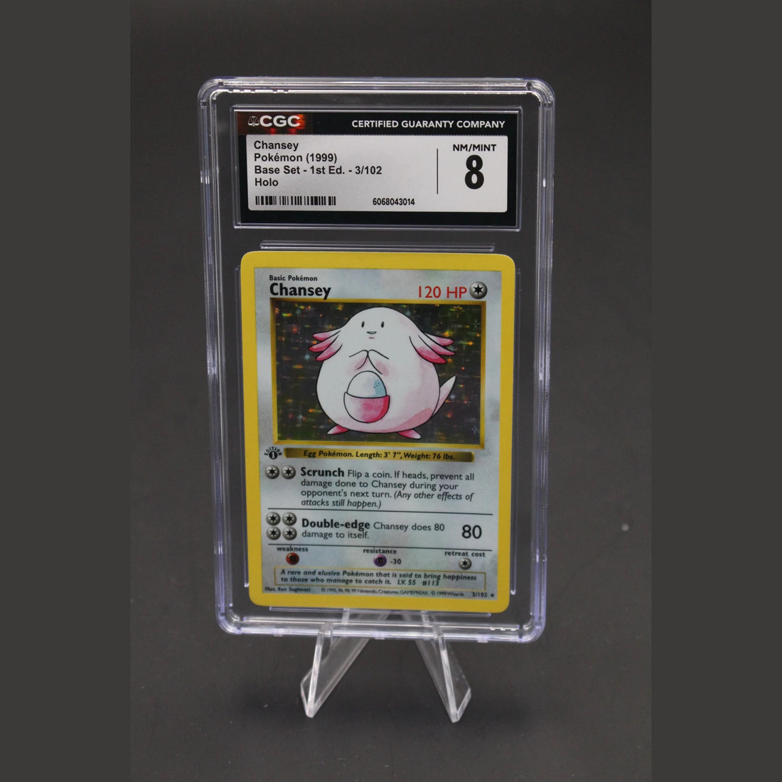 Chansey Holo · Base Set 1st Edition · 3/102 · Englisch · CGC 8 - Bild 1