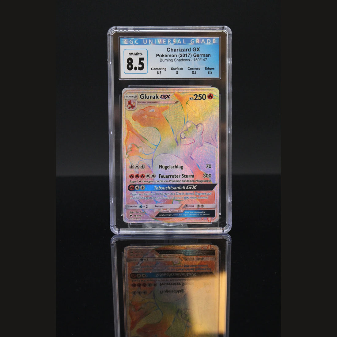 Glurak GX HR · Nacht in Flammen · 150/147 · Deutsch · CGC 8.5 - Bild 1