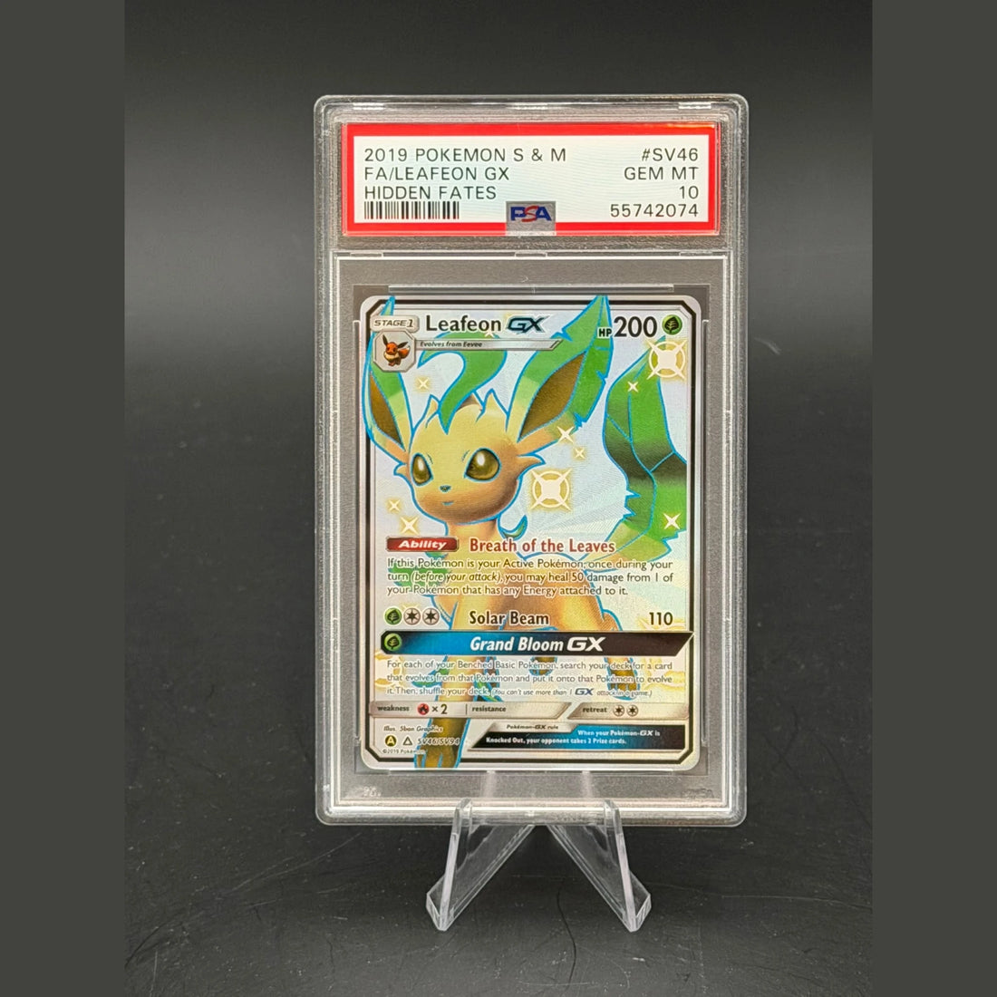 Leafeon GX · Hidden Fates Shiny · SV46/SV94 · Englisch · PSA 10 - Bild 1