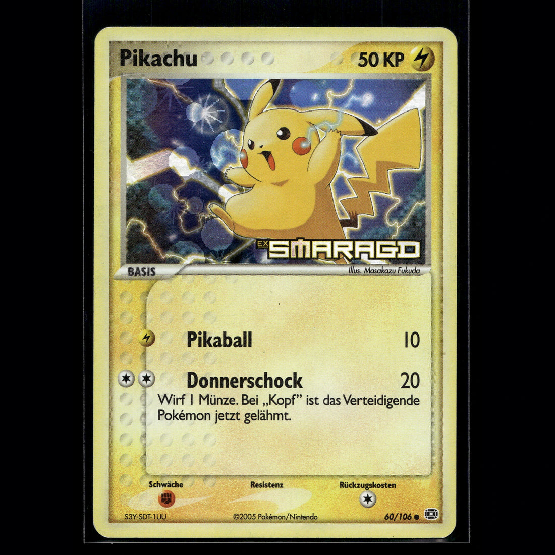 Pikachu · EX Smaragd · 60/106 · Deutsch · (Light Played) - Bild 1