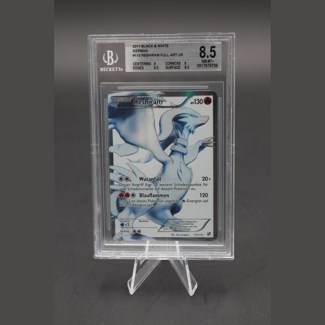 Reshiram UR · Schwarz & Weiß · 113/114 · Deutsch · BGS 8.5 - Bild 1