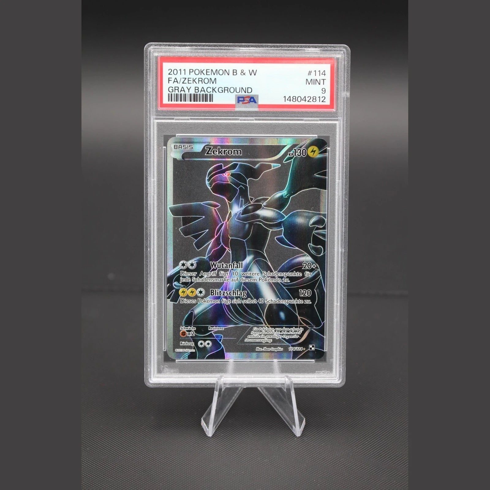 Zekrom · Schwarz & Weiß · 114/114 · Deutsch · PSA 9 - Bild 1