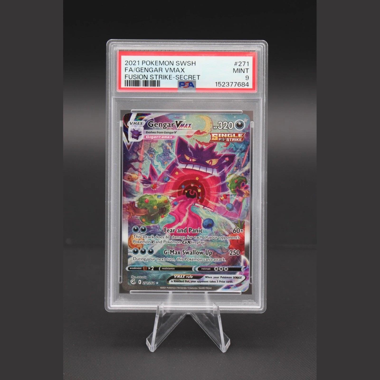 Gengar VMAX · Fusion Strike · 271/264 · Englisch · PSA 9 - Bild 1