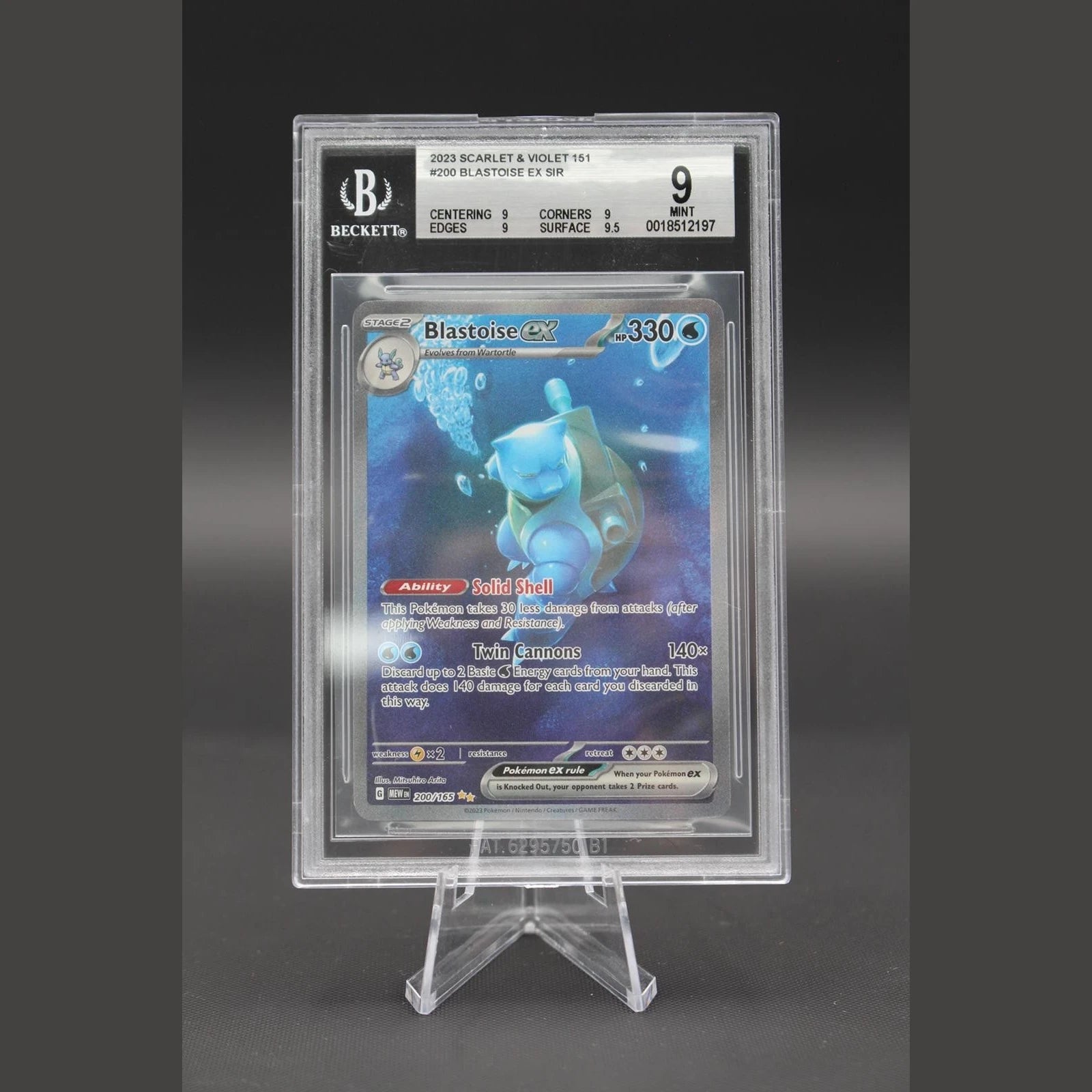 Blastoise ex · Scarlet & Violet 151 · 200/165 · Englisch · BGS 9 - Bild 1