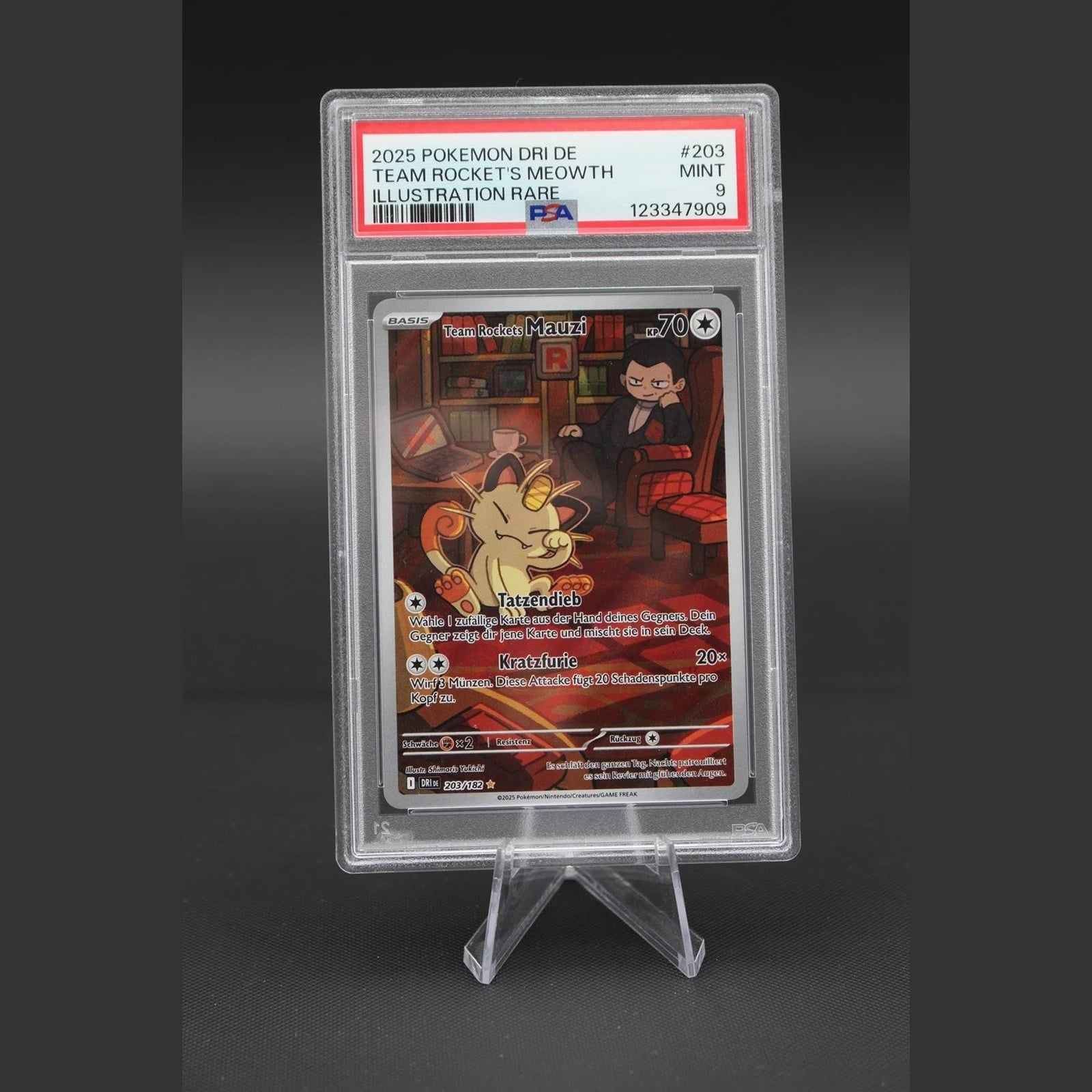 Team Rockets Mauzi · Destined Rivals · 203/182 · Deutsch · PSA 9 - Bild 1