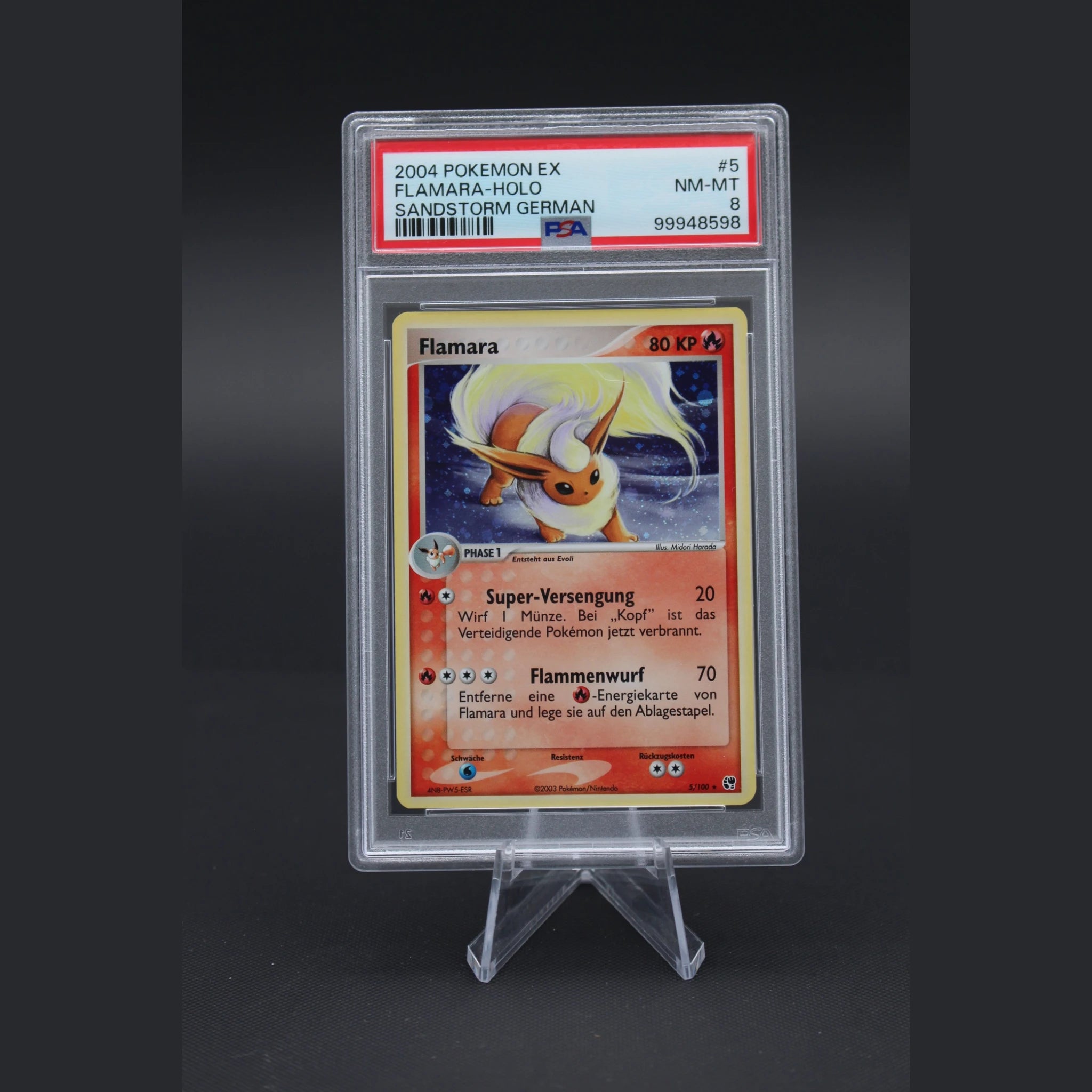 Flamara · EX Sandsturm · 5/100 · Deutsch · PSA 8 - Bild 1