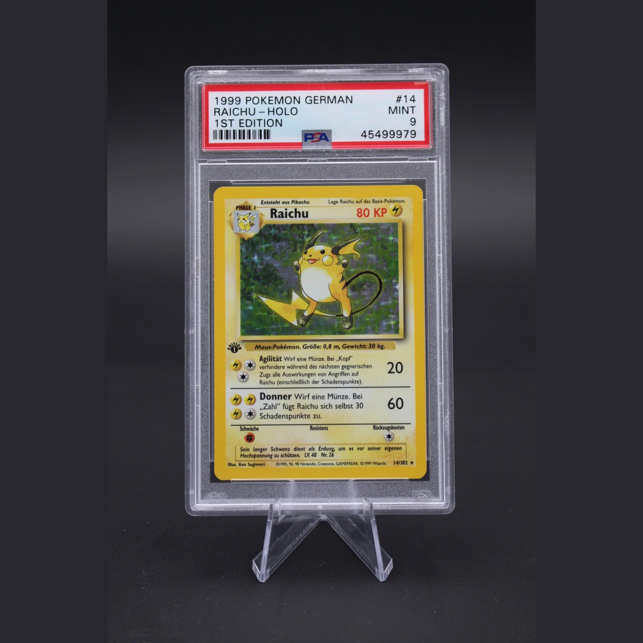 Raichu · Basis · 14/102 · Deutsch · PSA 9 - Bild 1