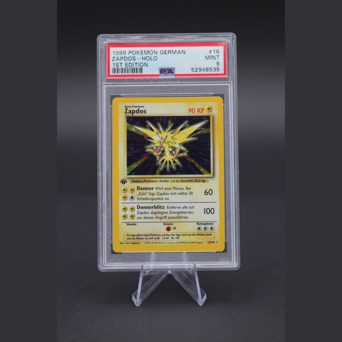 Zapdos · Basis · 16/102 · Deutsch · PSA 9 - Bild 1