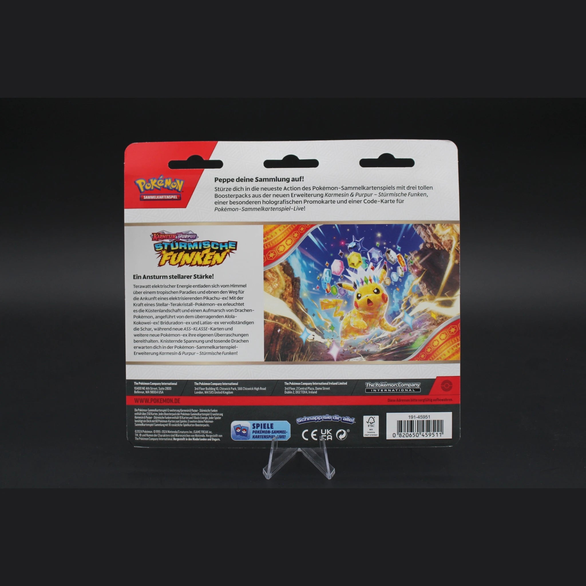 Pokémon Karmesin & Purpur Stürmische Funken 3-Pack Blister Zapdos · Deutsch · Originalverpackt - Bild 2