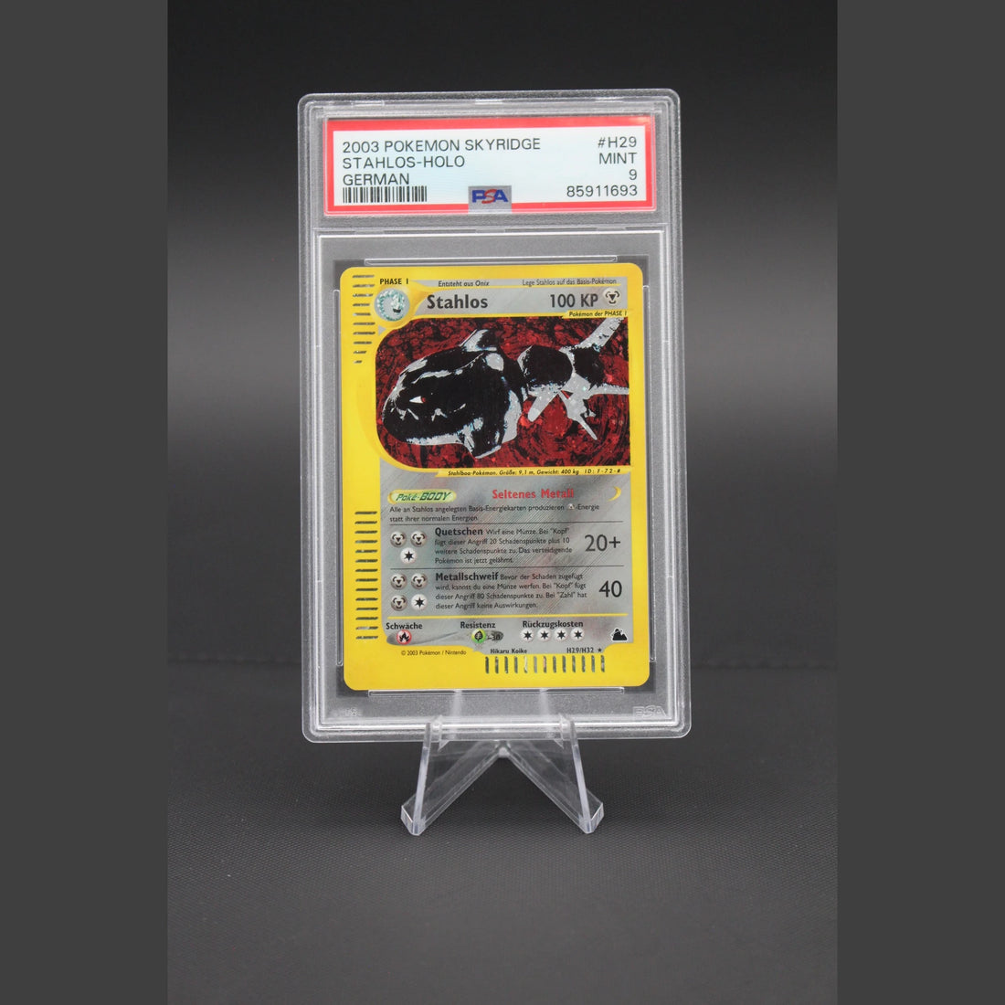 Stahlos Holo · Skyridge · H29/H32 · Deutsch · PSA 9 - Bild 1