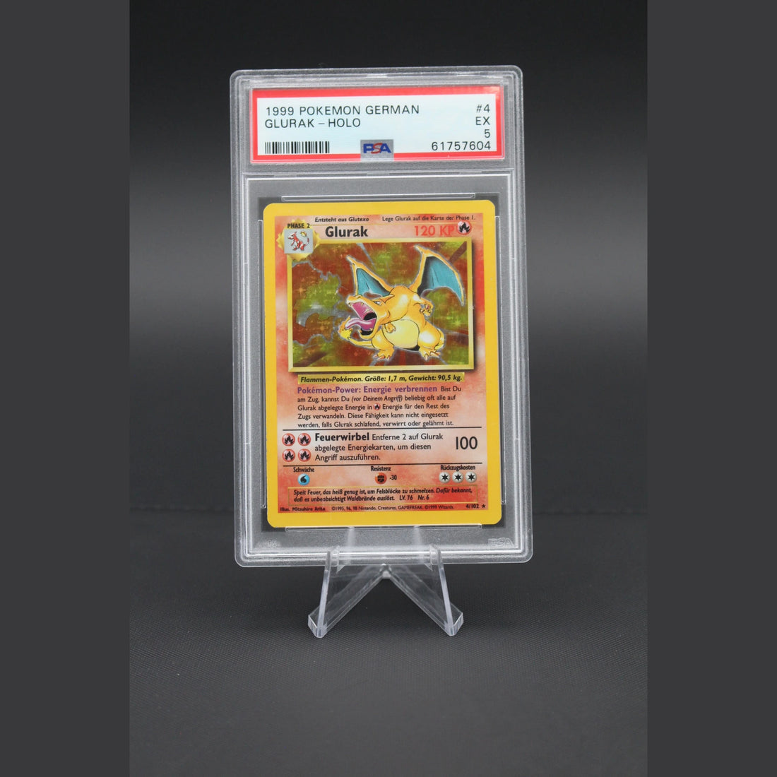 Glurak Holo · Base Set · 4/102 · Deutsch · PSA 5 - Bild 1