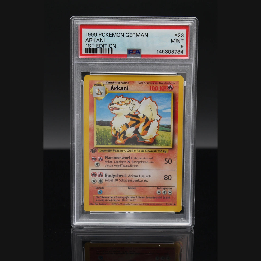 Arkani · Base Set 1st Edition · 23/102 · Deutsch · PSA 9 - Bild 1