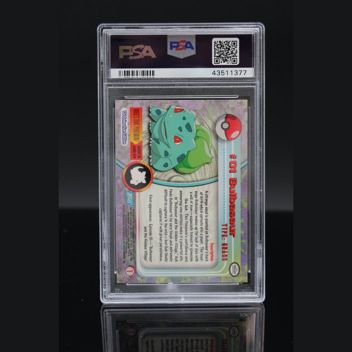 Bulbasaur · 1999 Topps Pokemon T.V. · 1 · Englisch · PSA 10 - Bild 2