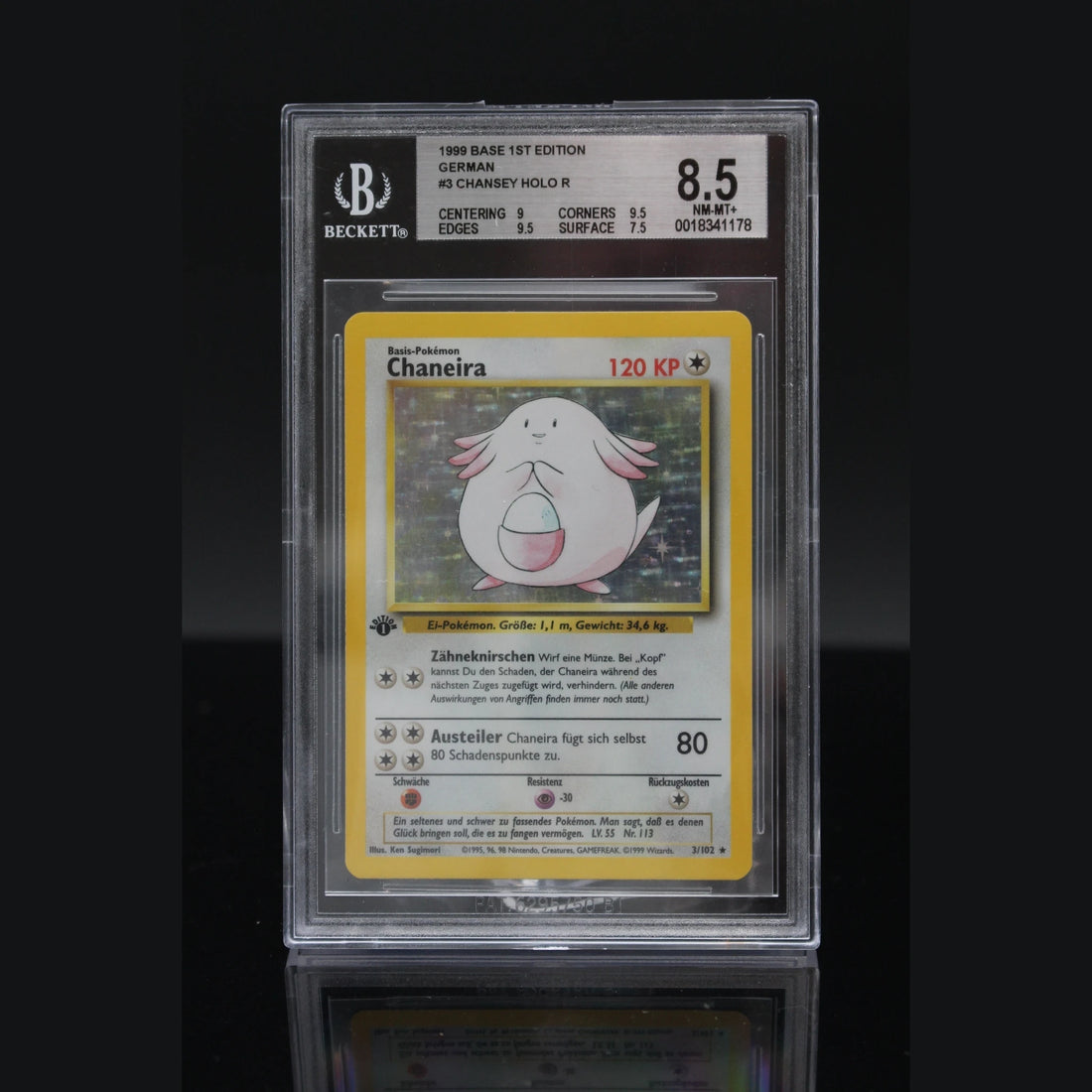Chaneira Holo · Base Set 1st Edition · 3/102 · Deutsch · BGS 8.5 - Bild 1