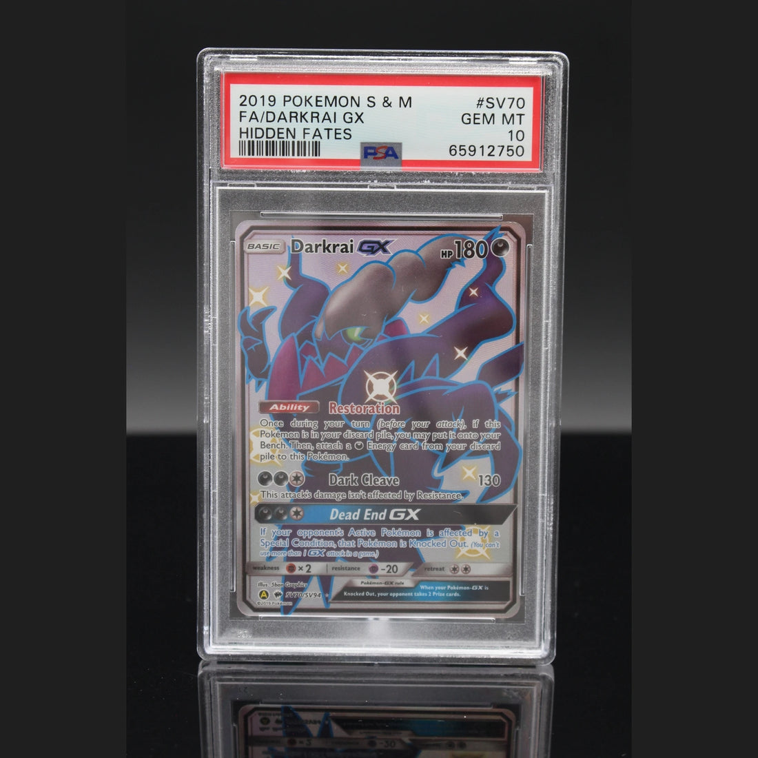 Darkrai GX SR · Hidden Fates · SV70/SV94 · Englisch · PSA 10 - Bild 1