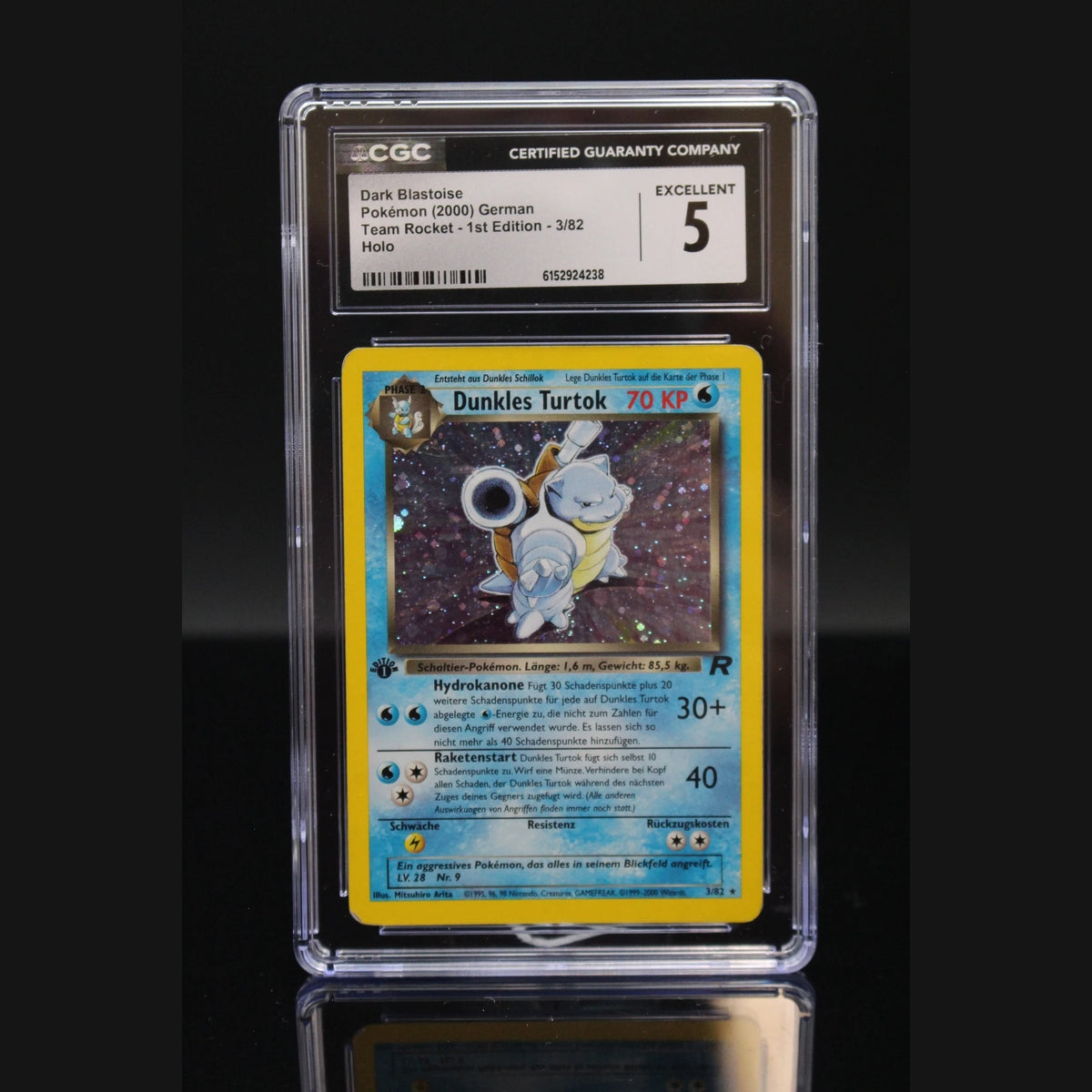 Dunkles Turtok Holo · Team Rocket - 1st Edition · 3/82 · Deutsch · CGC 5 - Bild 1