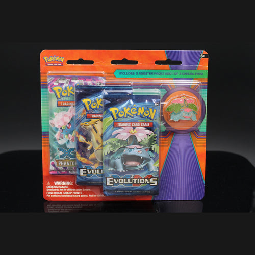 Evolutions 3-Pack Blister mit Collector's Pin (Mega Venusaur / Mega Blastoise) · Englisch · Sealed OVP - Bild 1