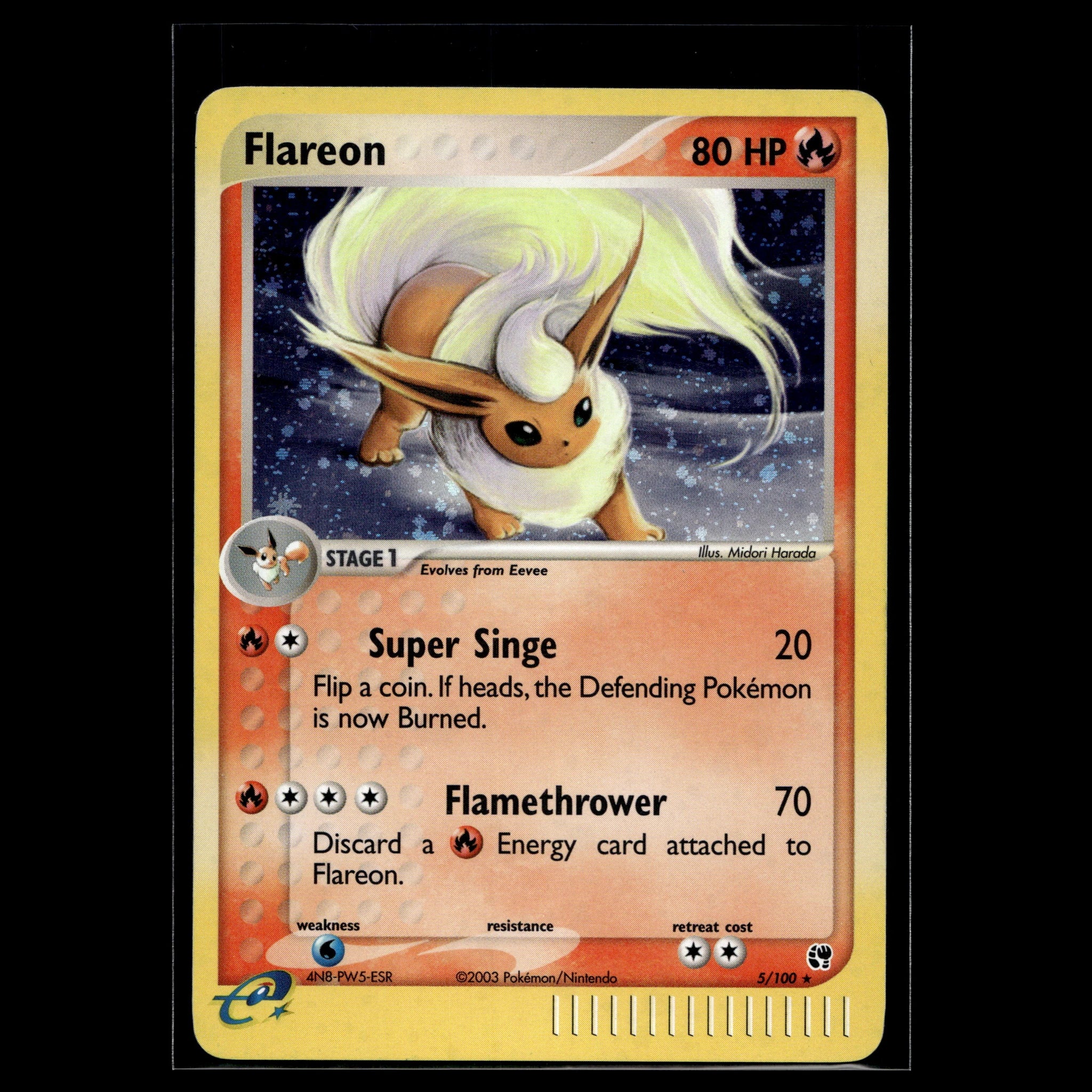 Flareon Holo · EX Sandstorm · 5/100 · Englisch · (Excellent-) - Bild 1