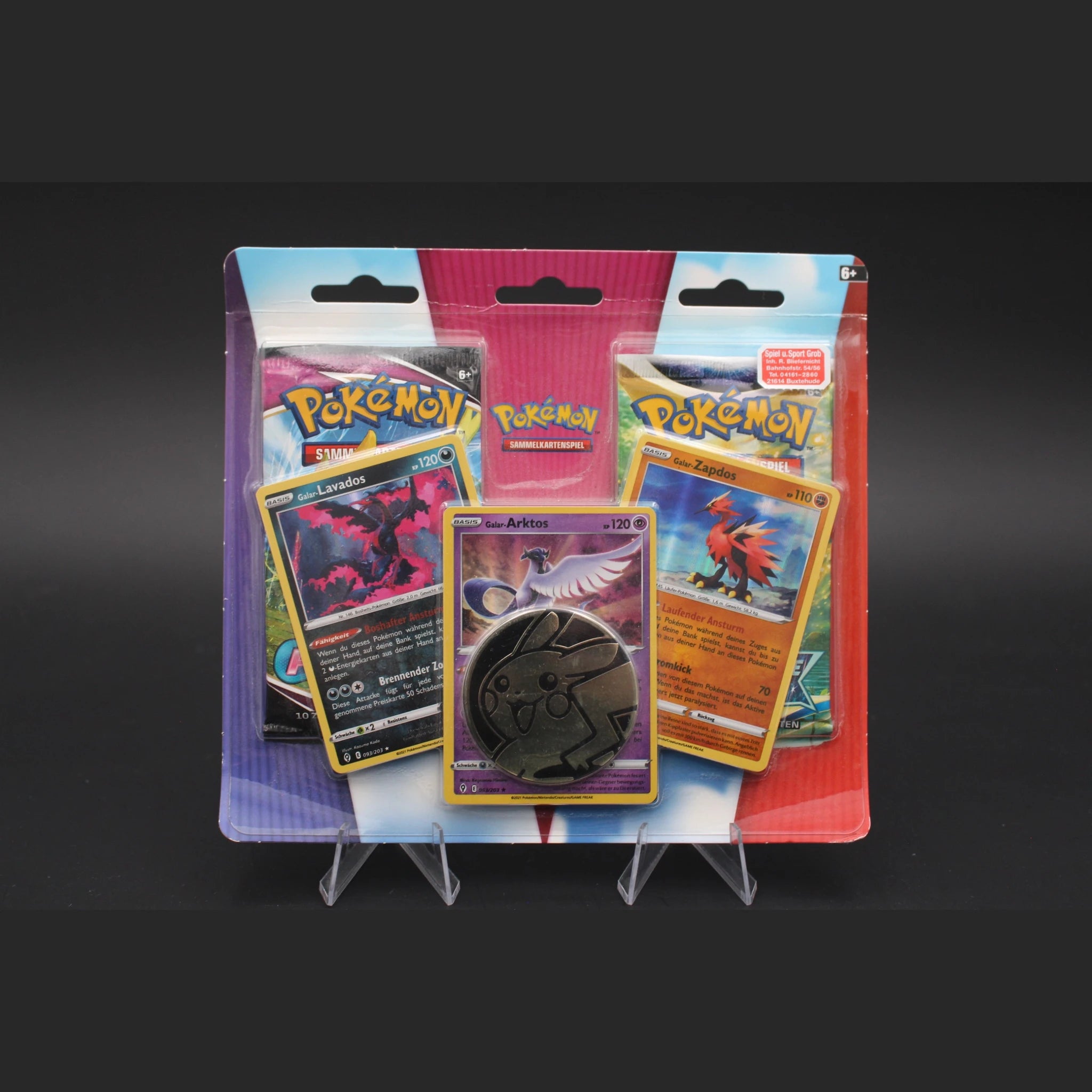 Fusion Strike Galar-Vögel Blister (Galar-Arktos, Galar-Zapdos, Galar-Lavados) mit Münze und 2 Boosterpacks · Deutsch · Sealed OVP - Bild 1