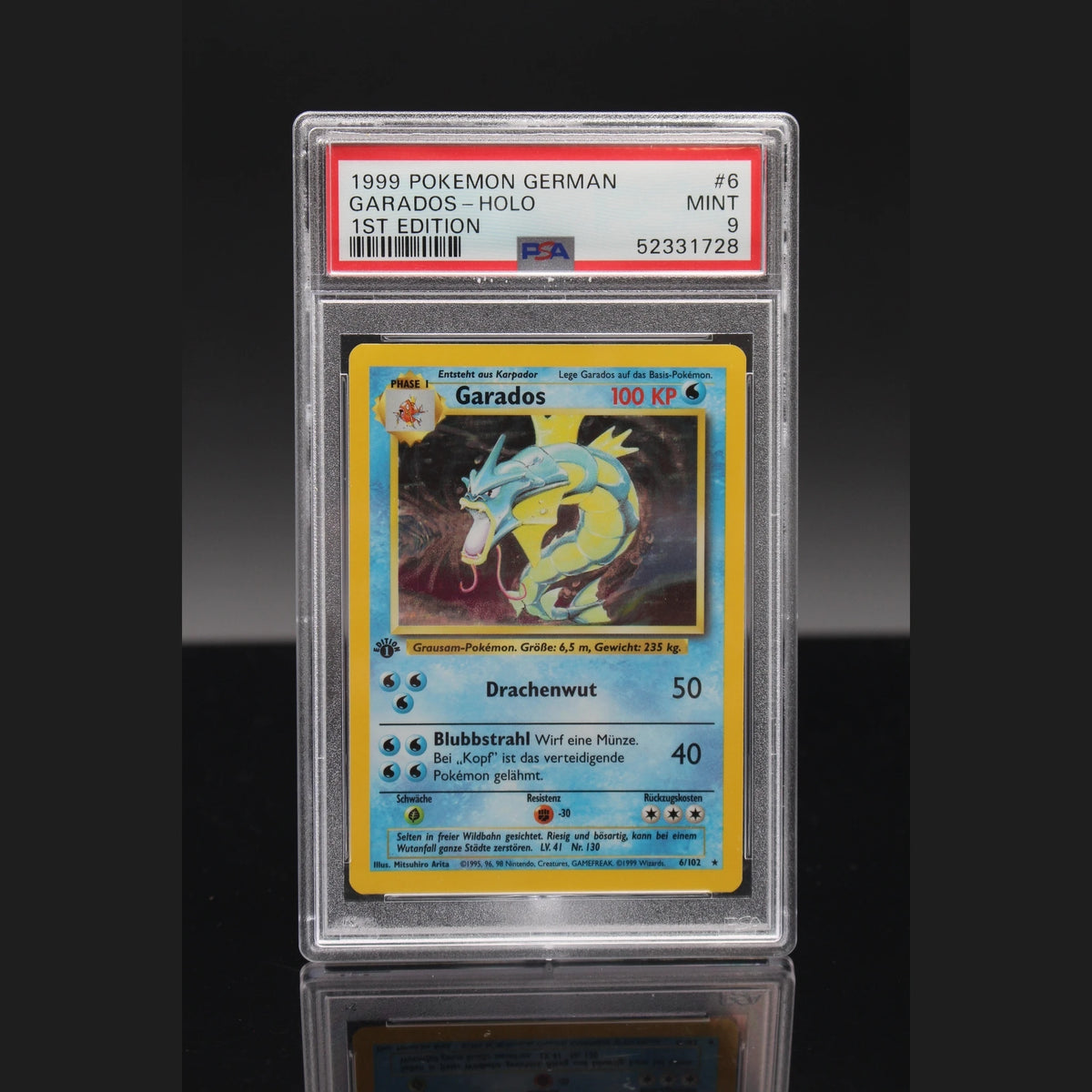Garados Holo · Base Set 1st Edition · 6/102 · Deutsch · PSA 9 - Bild 1