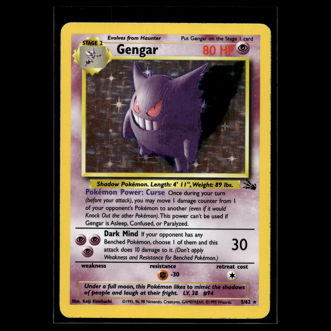Gengar Holo · Fossil · 5/62 · Englisch · (Good+) - Bild 1