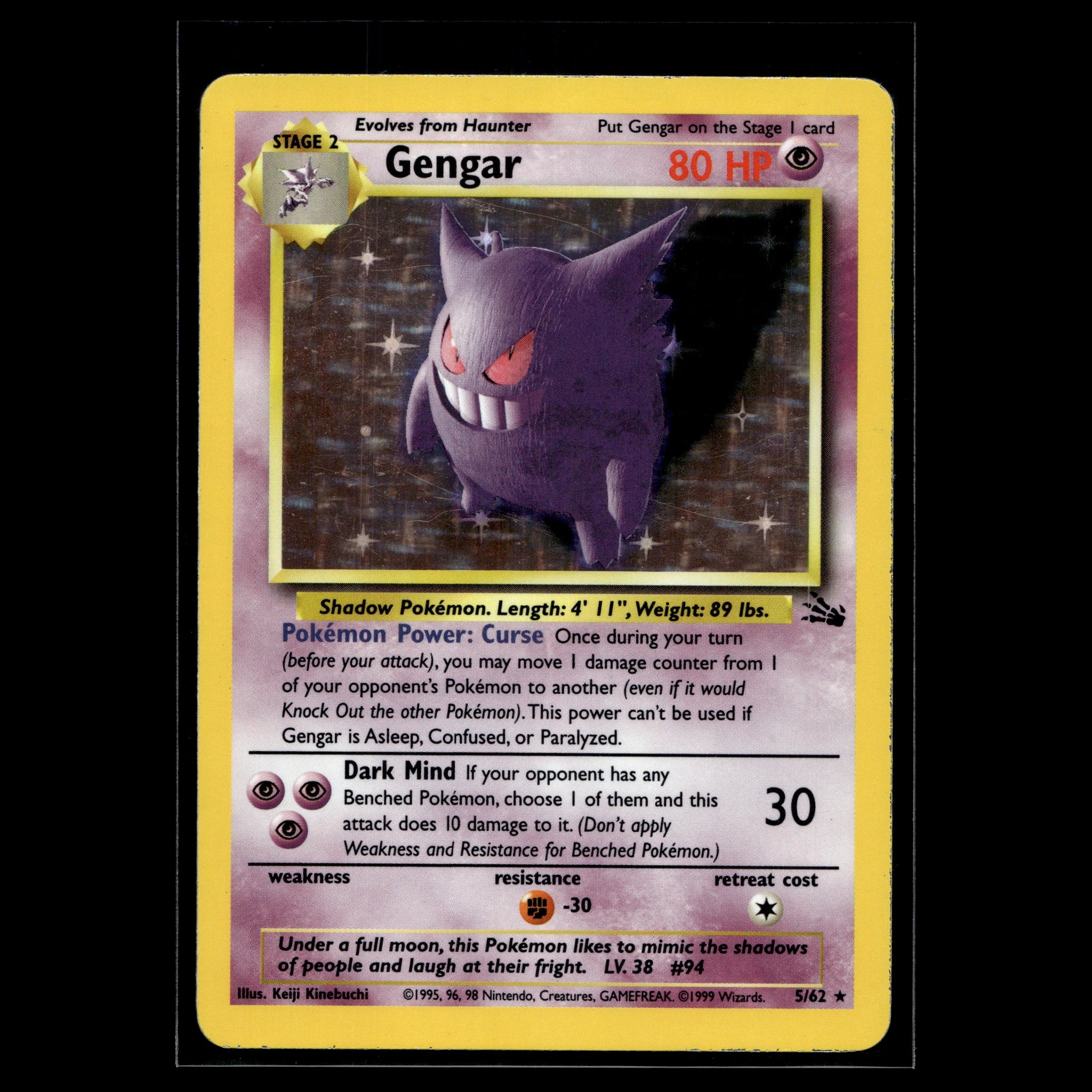 Gengar Holo · Fossil · 5/62 · Englisch · (Good+) - Bild 1