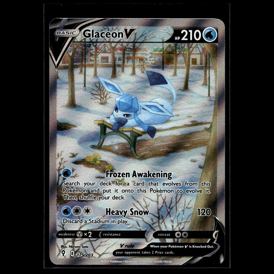 Glaceon V SR · Evolving Skies · 175/203 · Englisch · (Near Mint) - Bild 1
