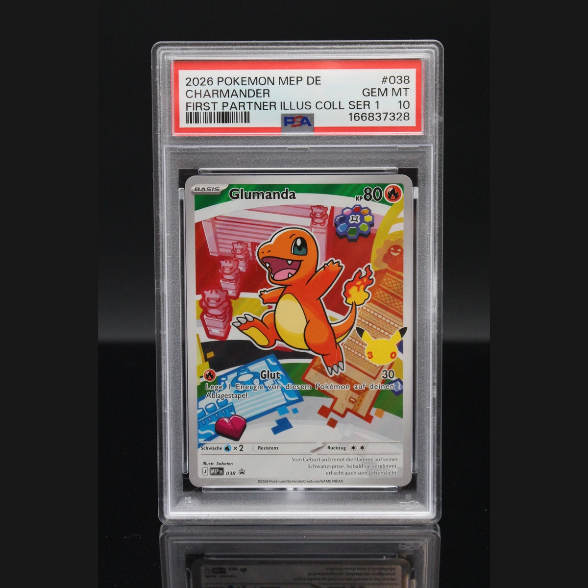 Glumanda · First Partner Illustration Collection · 038 · Deutsch · PSA 10 - Bild 1