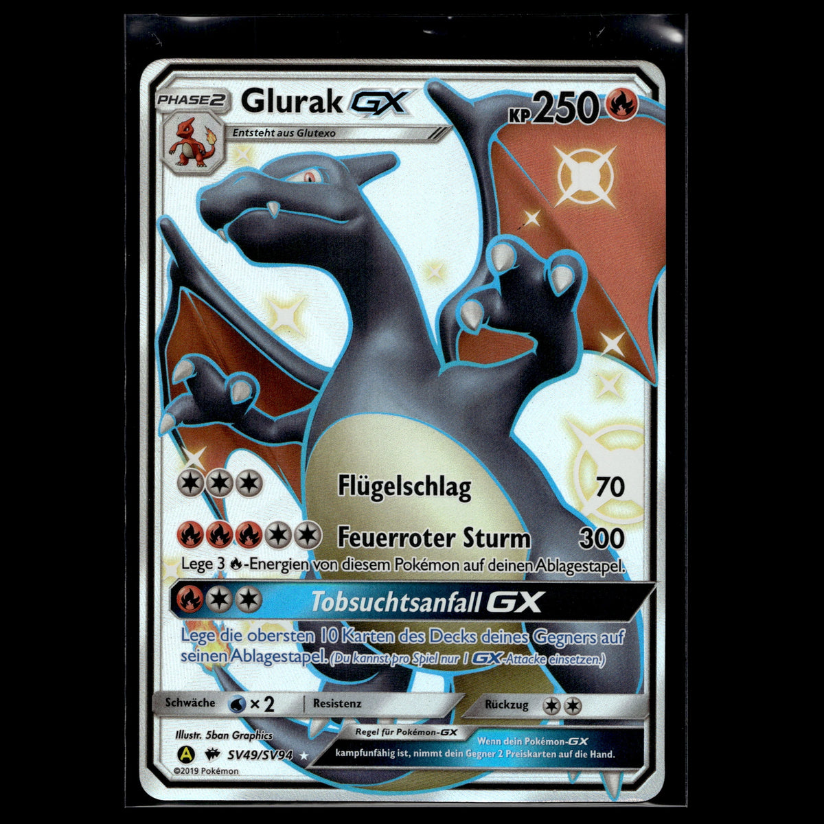 Glurak GX SR · Verborgenes Schicksal Shiny · SV49/SV94 · Deutsch · (Near Mint-) - Bild 2