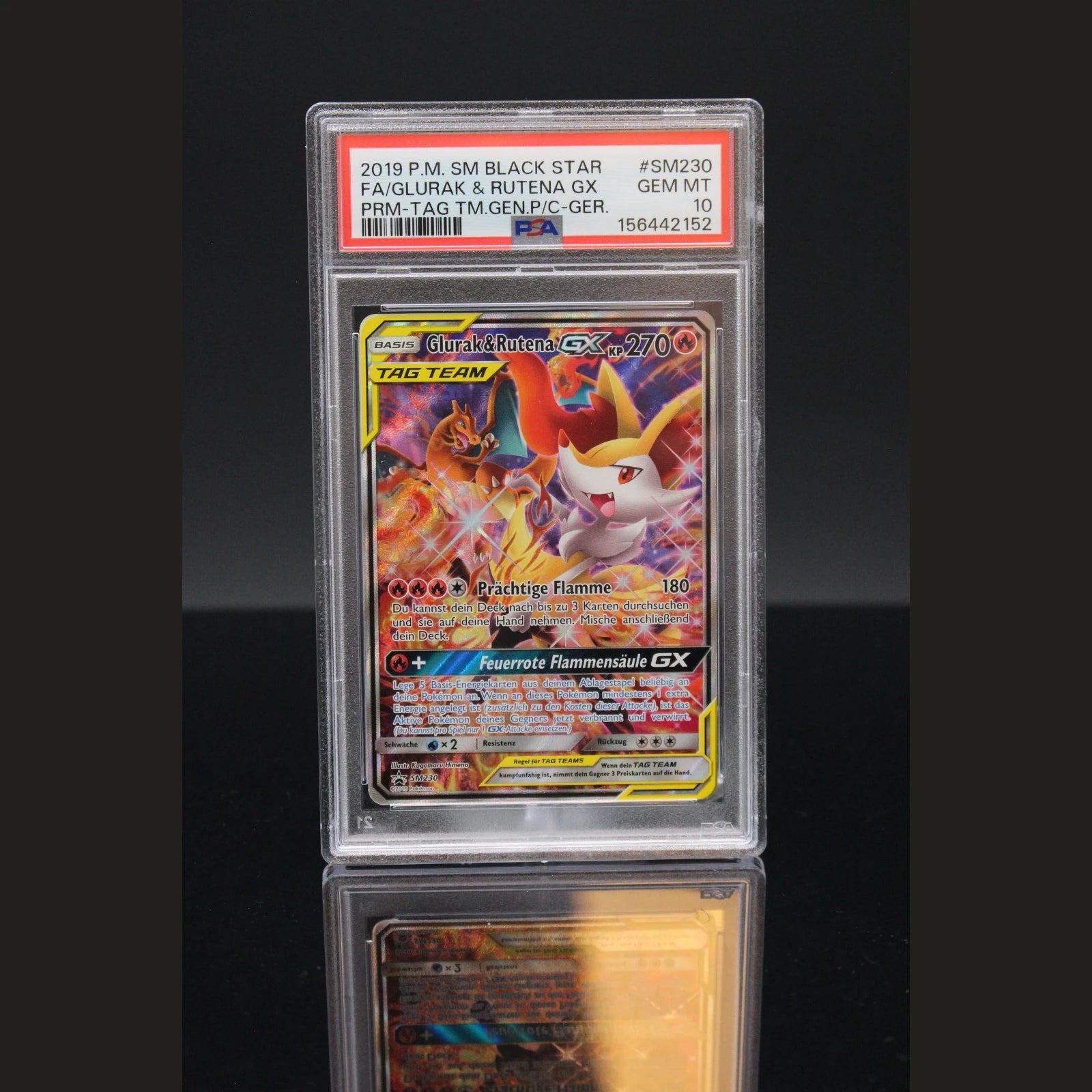 Glurak & Rutena GX Promo · Promokarten · SM230 · Deutsch · PSA 10 - Bild 1