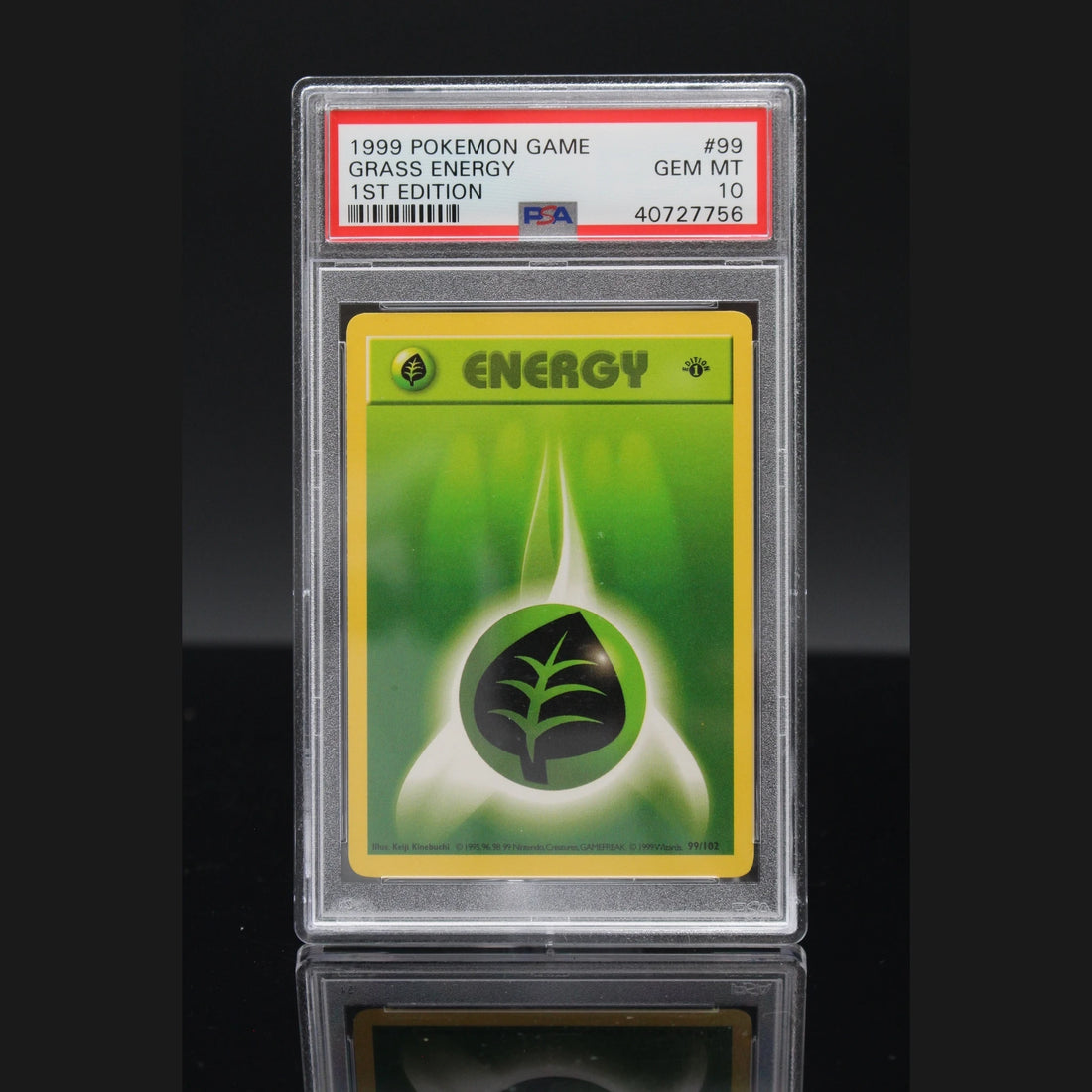 Grass Energy · Base Set 1st Edition · 99/102 · Englisch · PSA 10 - Bild 1