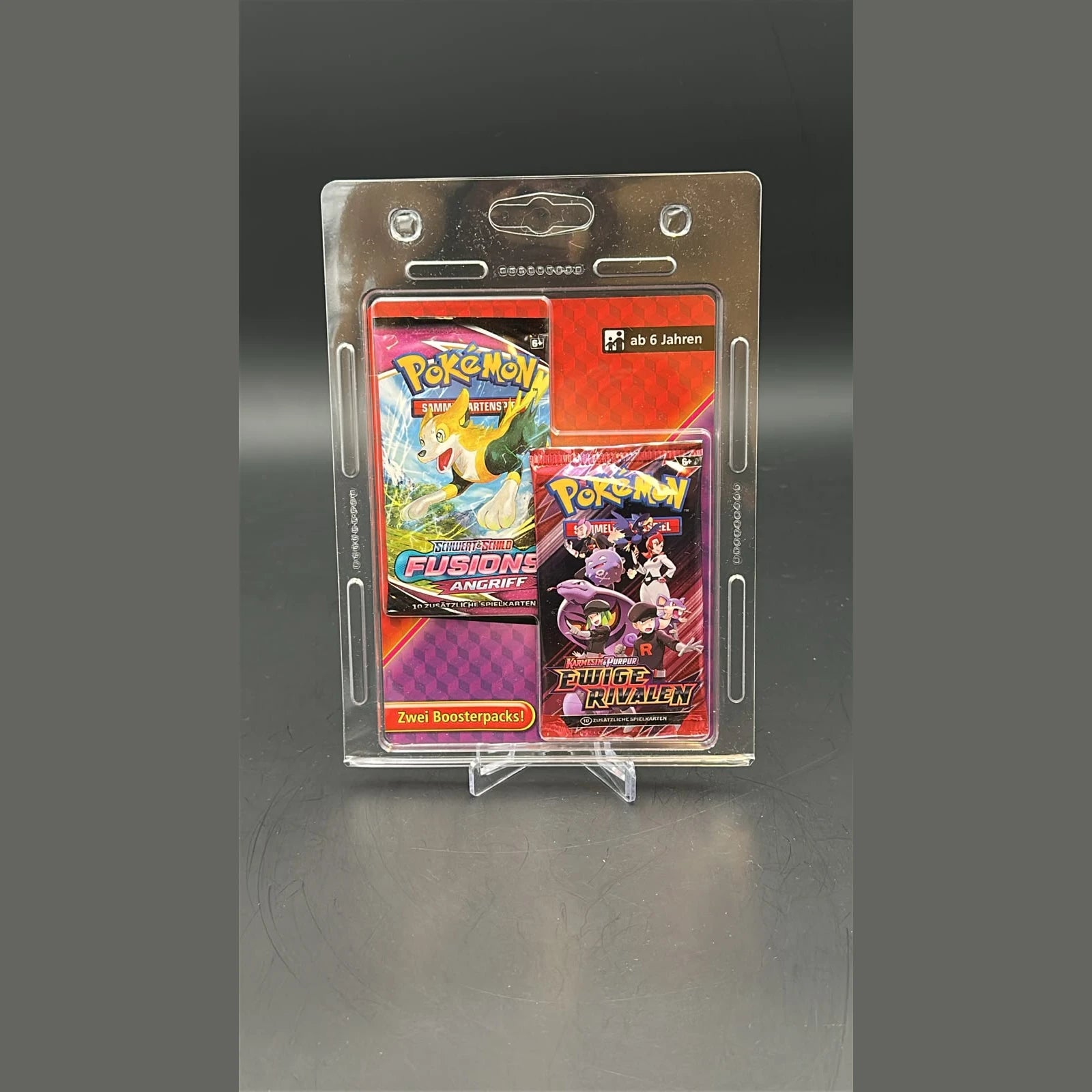 K&P Zwei Boosterpacks Blister (Schwert & Schild Fusionsangriff + Karmesin & Purpur Ewige Rivalen) · Deutsch · Sealed OVP - Bild 1