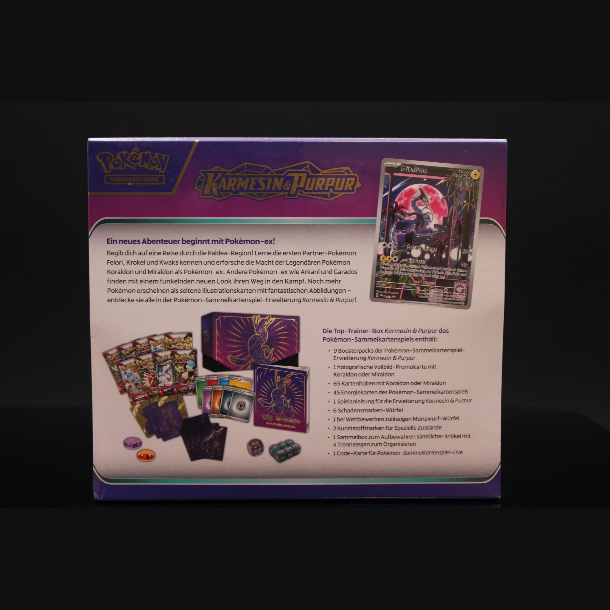 Karmesin & Purpur Top Trainer Box (TTB) (Miraidon Artwork) · Deutsch · Sealed OVP - Bild 2