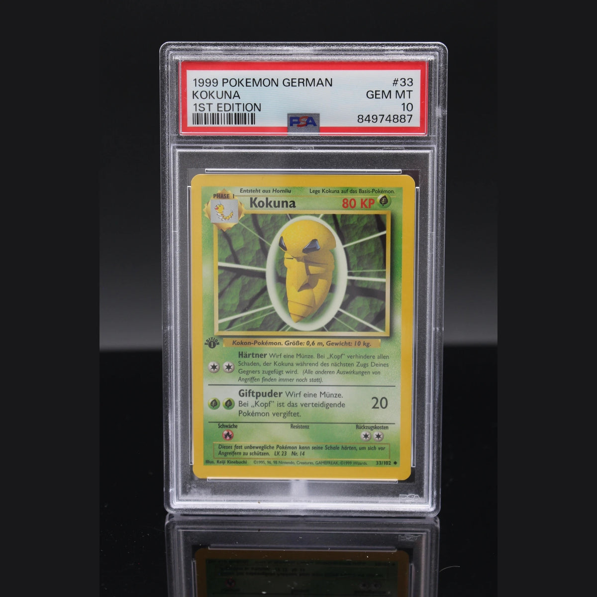 Kokuna · Base Set 1st Edition · 33/102 · Deutsch · PSA 10 - Bild 1