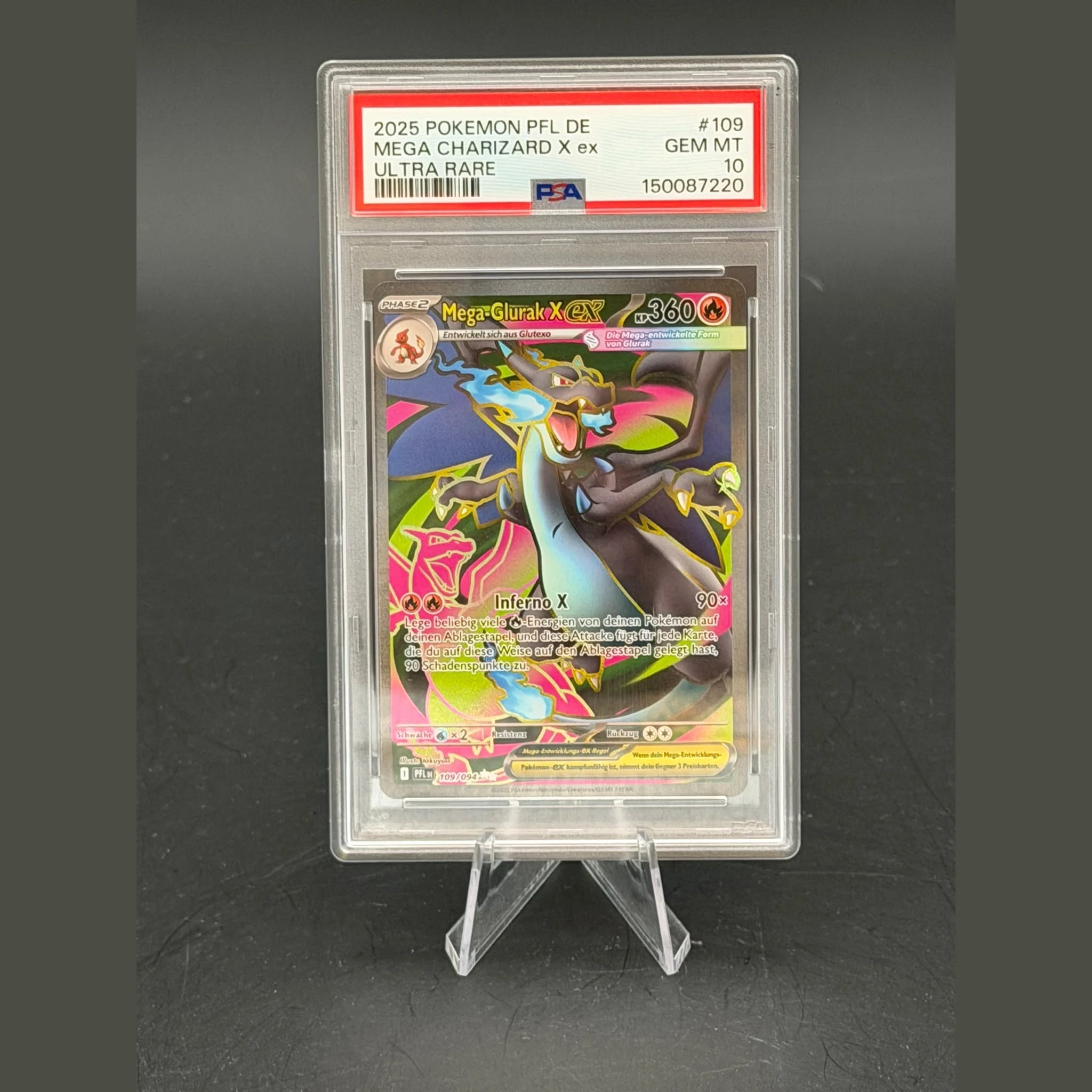 Mega-Glurak X ex SAR · PFL · 109/094 · Deutsch · PSA 10 - Bild 1