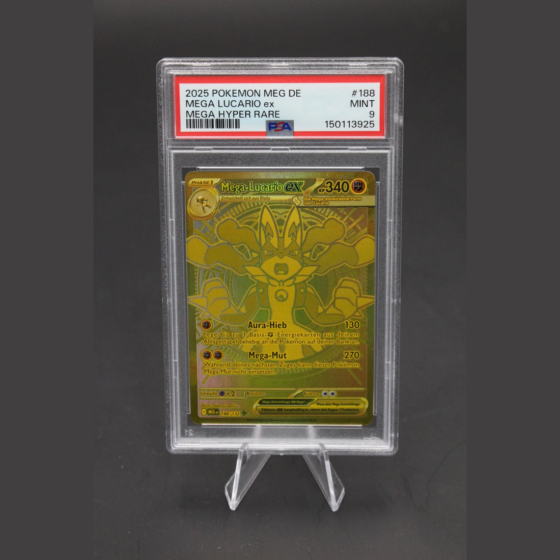 Mega-Lucario ex UR · MEG · 188/132 · Deutsch · PSA 9 - Bild 1