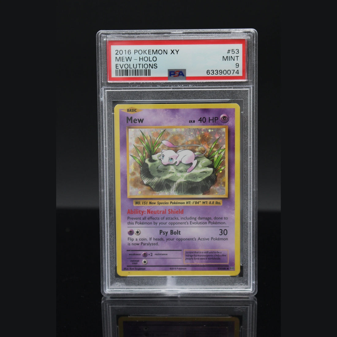 Mew Holo · Evolutions · 53/108 · Englisch · PSA 9 - Bild 1