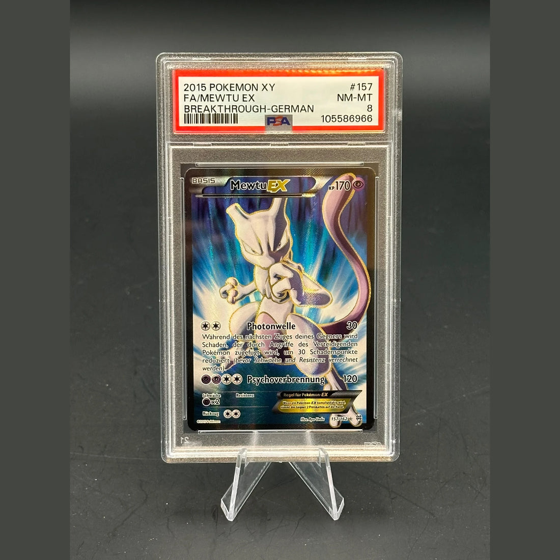 Mewtu EX SR · TURBOstart · 157/162 · Deutsch · PSA 8 - Bild 1