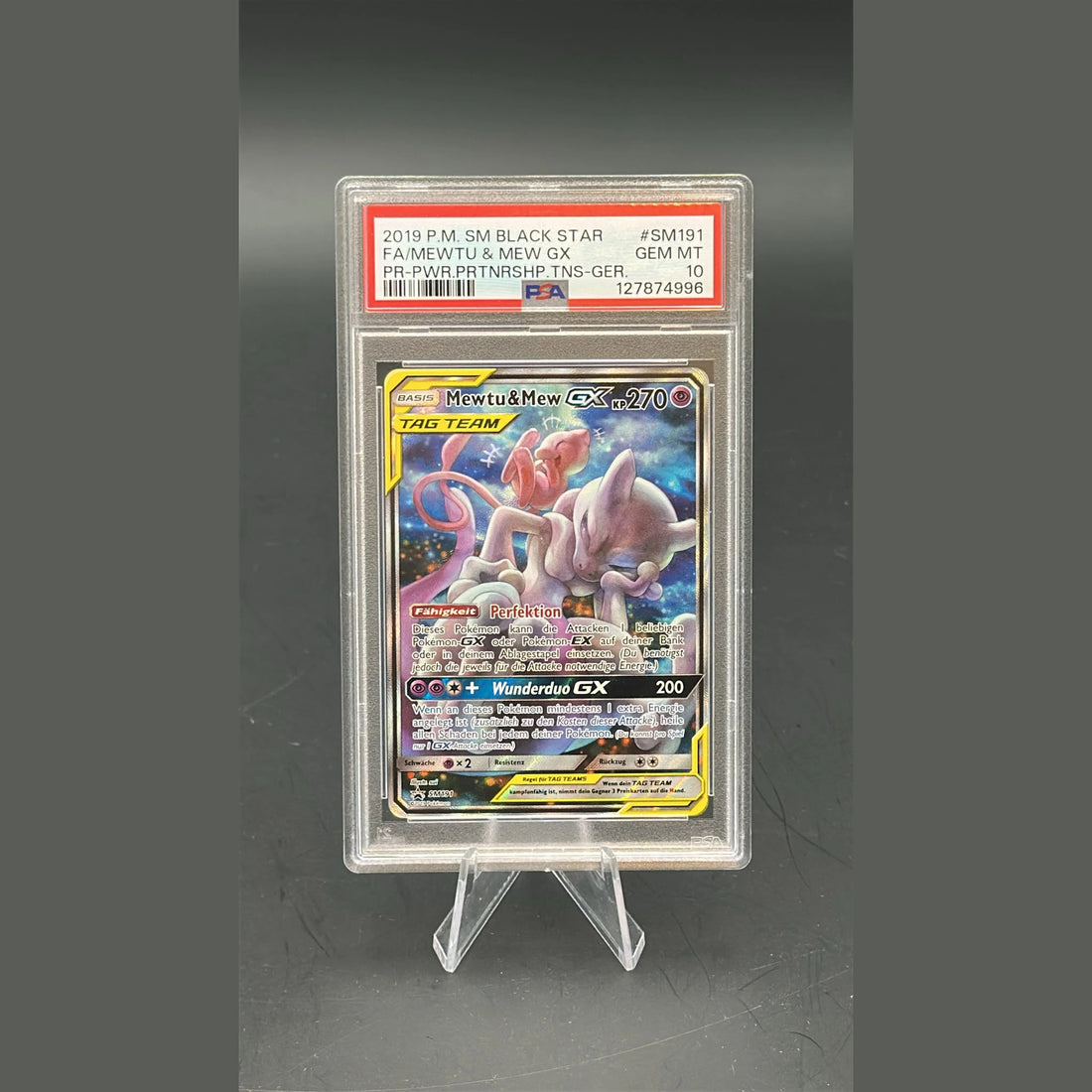 Mewtu & Mew GX Promo · Promokarten · SM191 · Deutsch · PSA 10 - Bild 1
