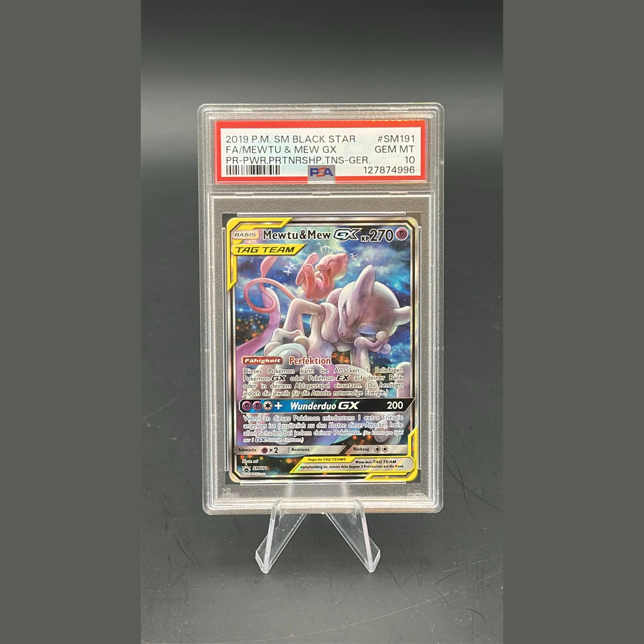 Mewtu & Mew GX Promo · Promokarten · SM191 · Deutsch · PSA 10 - Bild 1