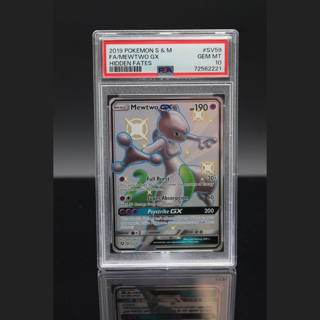 Mewtwo GX SR · Hidden Fates Shiny · SV59/SV94 · Englisch · PSA 10 - Bild 1