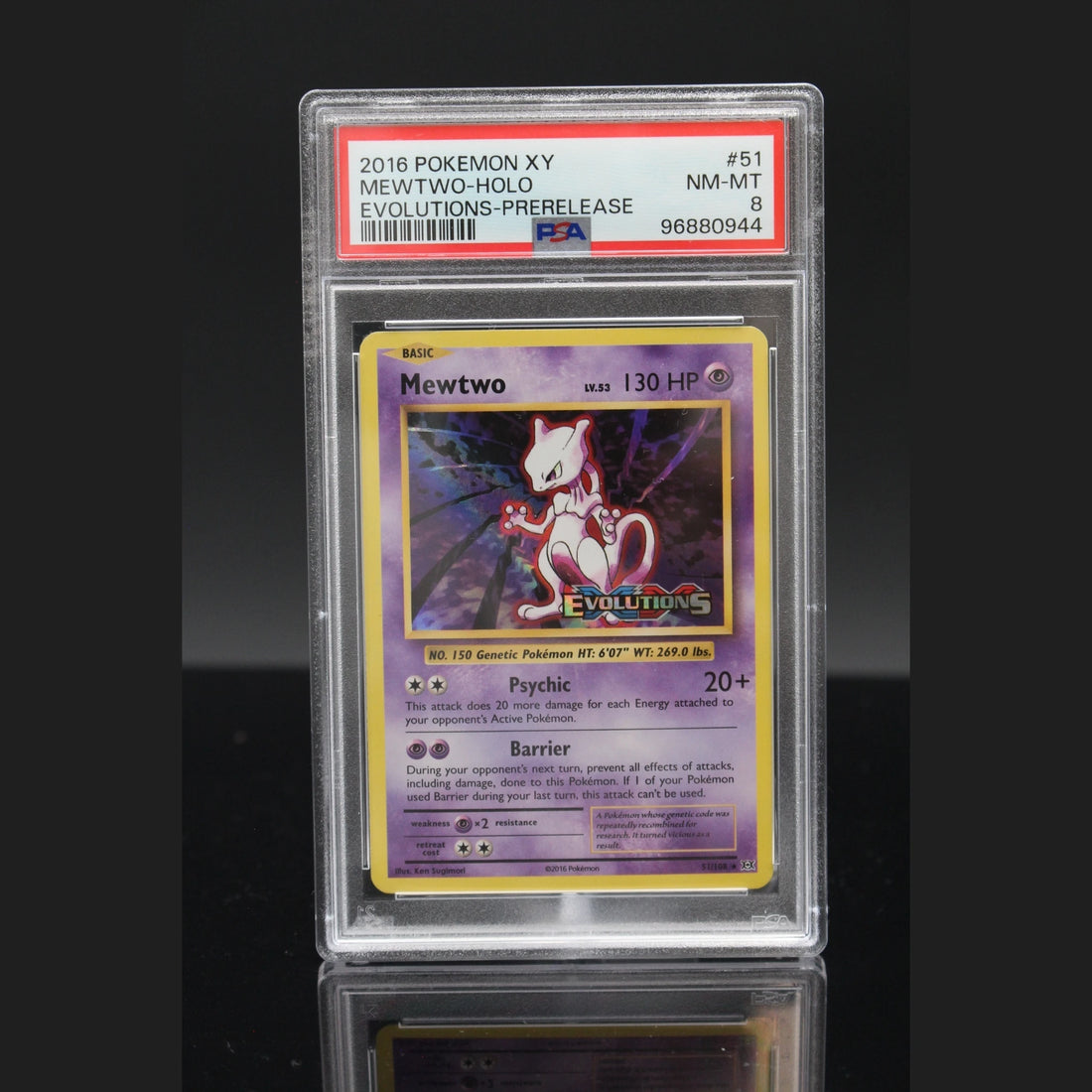Mewtwo Holo · Evolutions · 51/108 · Englisch · PSA 8 - Bild 1