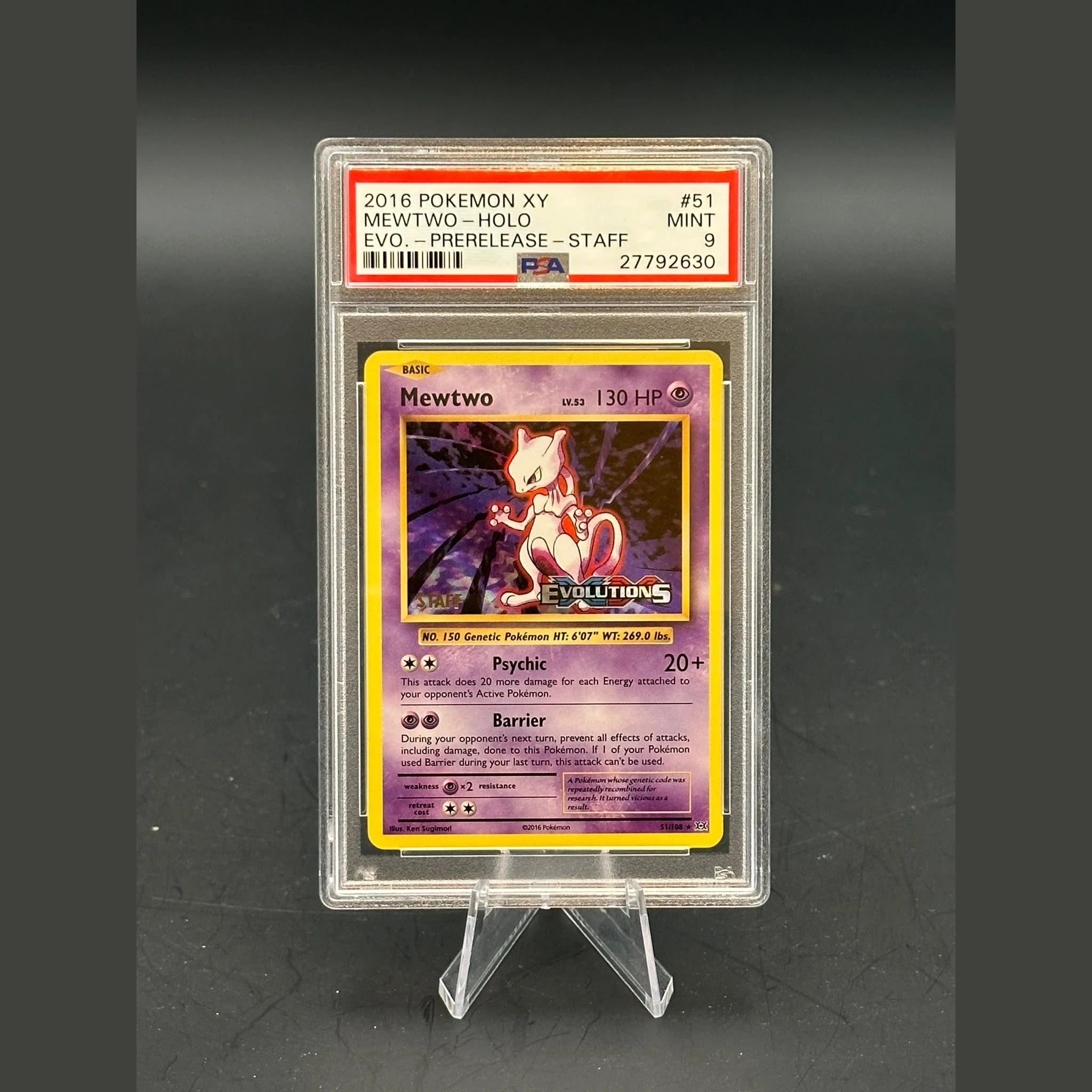 Mewtwo Holo · Evolutions Staff · 51/108 · Englisch · PSA 9 - Bild 1