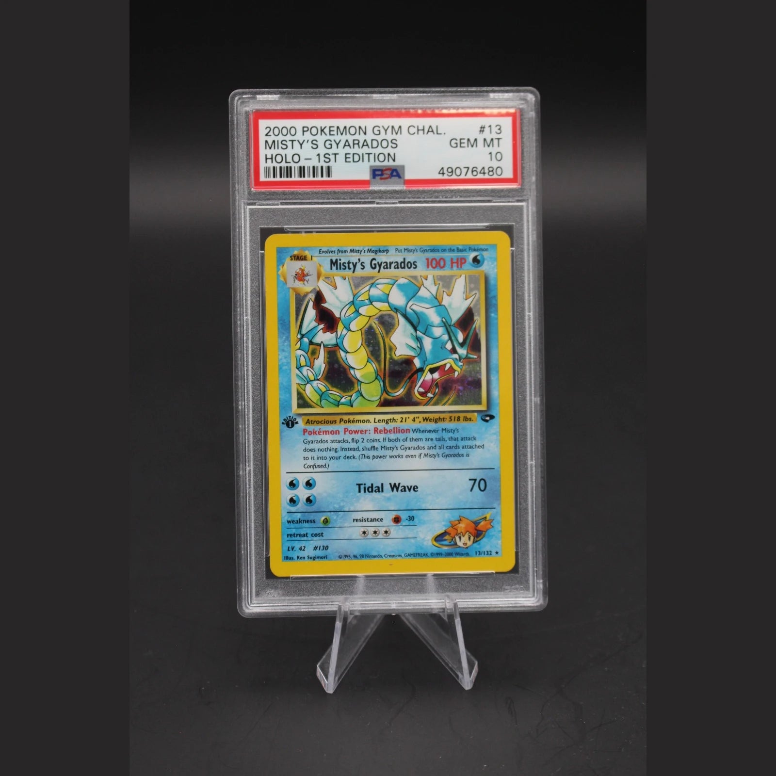 Misty's Gyarados Holo · Gym Challenge 1st Edition · 13/132 · Englisch · PSA 10 - Bild 1