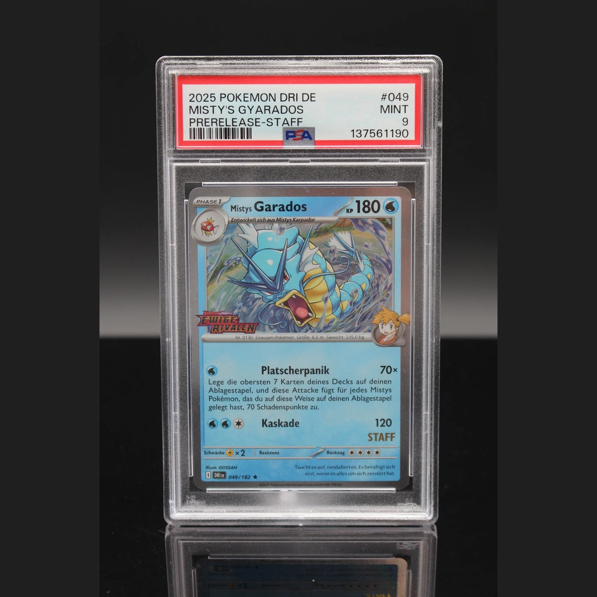 Mistys Garados Holo · Ewige Rivalen Staff · 049/182 · Deutsch · PSA 9 - Bild 1