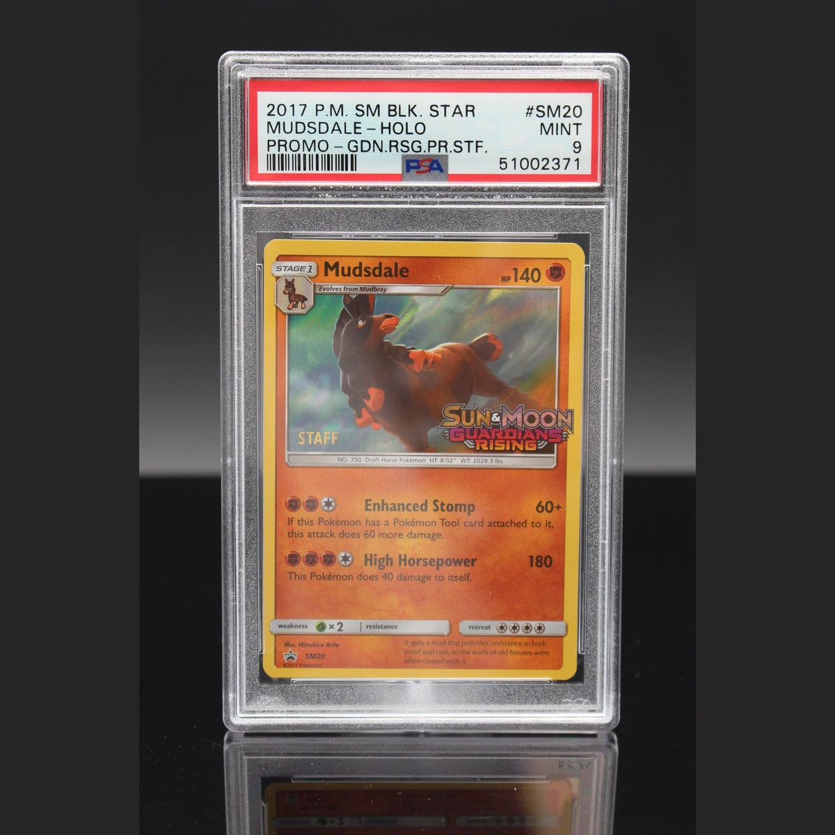 Mudsdale STAFF · Black Star Promos · SM20 · Englisch · PSA 9 - Bild 1